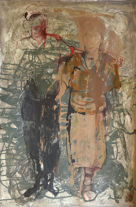 Adriana Badoi_Branch of My Gene Tree II, 2011, tehnica mixta pe carton, 100 x 70 cm
