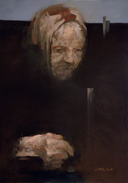 Máthé Lászlo(Koldus asszony1,2011,140x100cm,olaj,vászon)