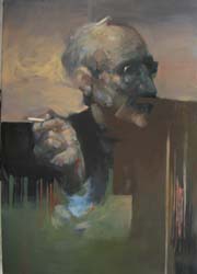 Máthé Lászlo(arc és kéz kompozicio,2011,140x100cm,olaj,vászon)