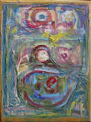 Szász_Borbála_Madarak és macskák, 2012, olaj és vászon, 18 X 24 cm